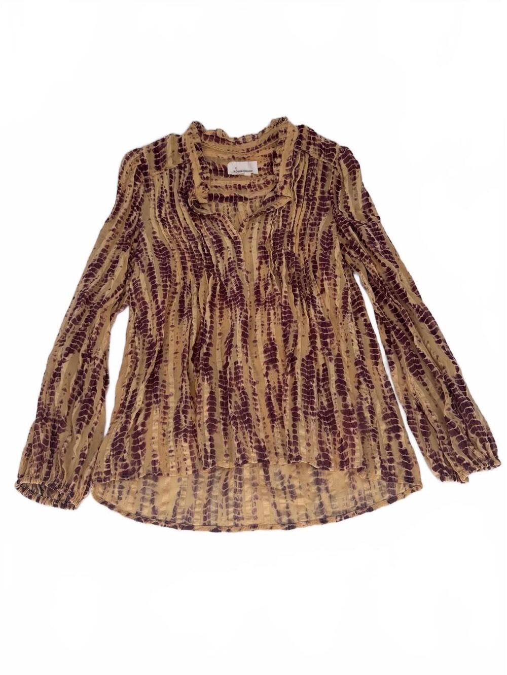 Women’s Anthropology Maritzia Tie Dye Blouse Yellow & Purple Color Size Small